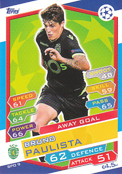 Bruno Paulista Sporting CP 2016/17 Topps Match Attax CL Away Goal #SPO09